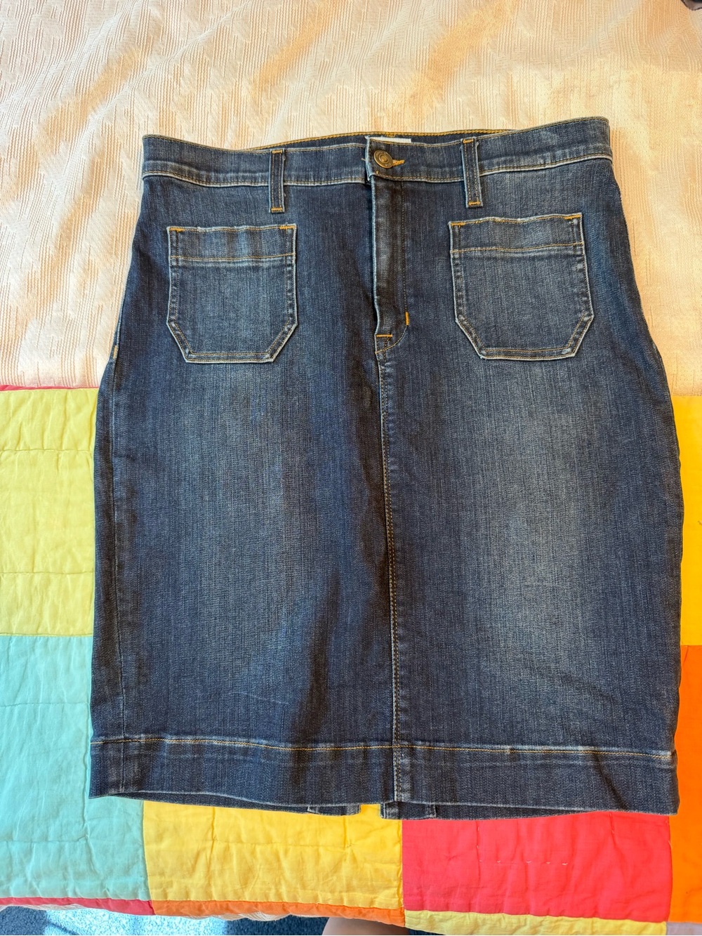 Hudson Jeans Dark Blue Denim Pencil Skirt - made in USA